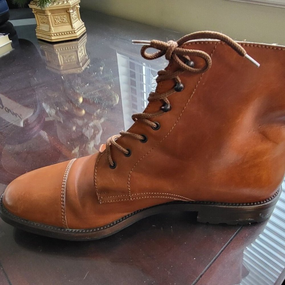 Gucci Mens size 10.5 Gucci LIght Brown Leather Cap Toe Chukka Boot Never Worn - Picture 12 of 13